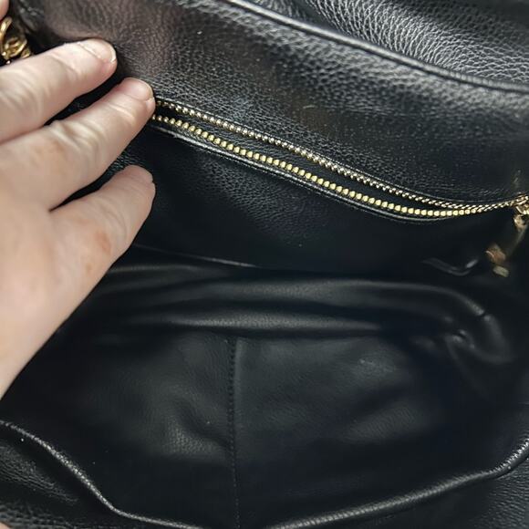 FAWN Design Black Faux Leather Diaper Bag Backpack Crossbody Gold Hardware main image 12